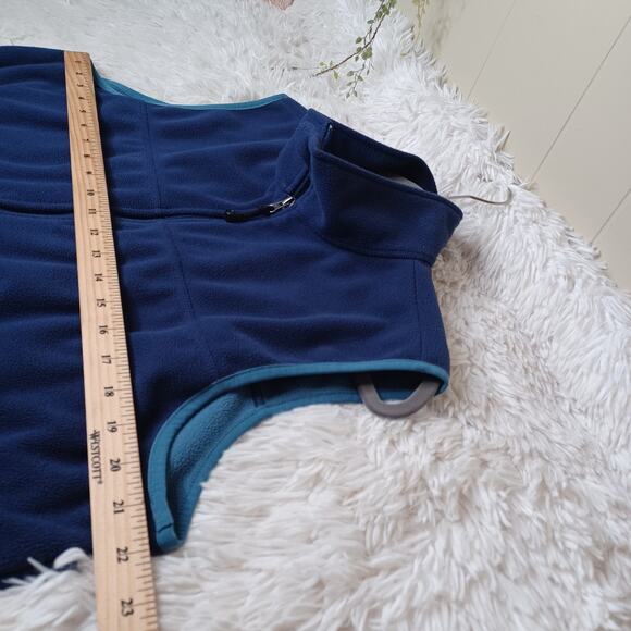 Vintage L.L. Bean Blue Full Zip Soft Fleece Vest Sleeveless Pockets Size M - Picture 8 of 9